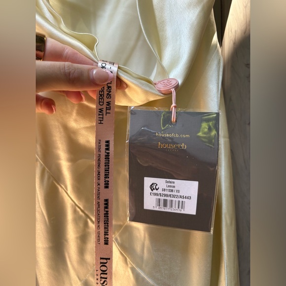 House of CB Safaira Buttermilk Satin Draped Cowl Neck Maxi Dress Size XS NWT! - Picture 11 of 11